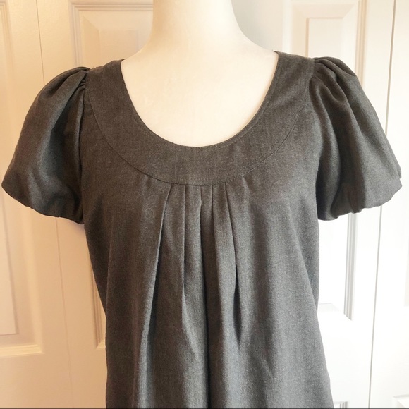 Zara Woman Charcoal Gray Wool Blend Shift Dress Medium - Picture 4 of 10